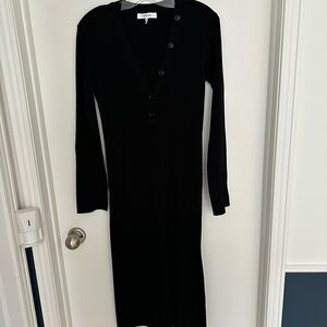 Frame Denim Black Long Sleeve Dress